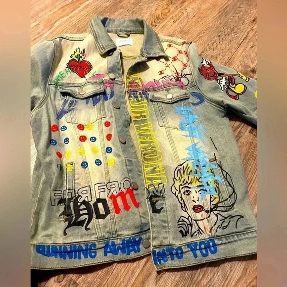 Anchor Blue Painted Denim Jacket By Lifted Anchor - Men Size: XL - Picture 1 of 14